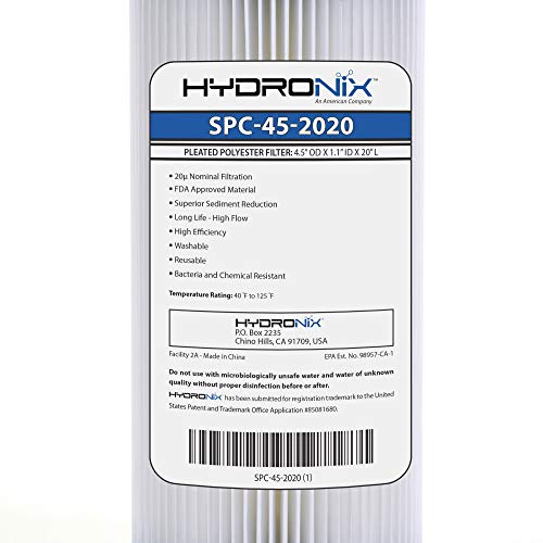 Hydronix SPC-45-2020 20 Micron 20 Inch Whole House Sediment Water Filter 6 Pack