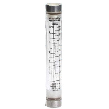 Blue and White (F-40250LN-4) 0.025-0.25 GPM Flow Meter; 1/4" FPT