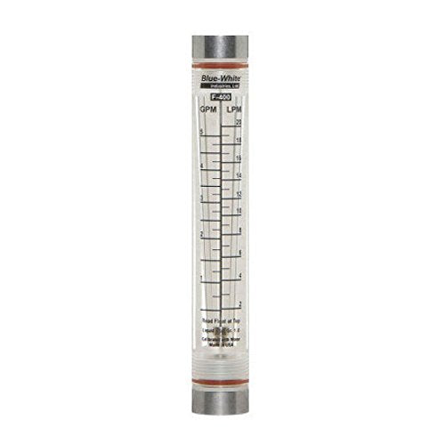 Blue-White F-40500LN-8 0.5" Acrylic Flow Meter - 0.5 to 5 GPM