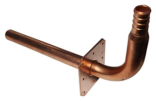 10 Pieces XFITTING Copper STUB Out Elbow for 1/2" PEX TUBING with Ear/Nail Flange 3 1/2" X 8" - Lead Free Brass C