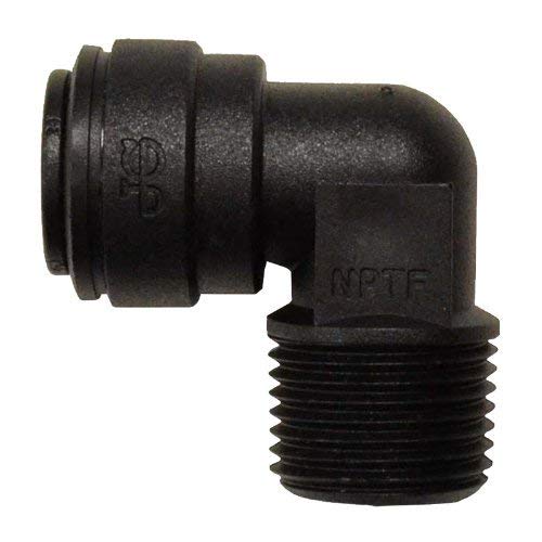 John Guest Speedfit PP480823E Black 1/4" OD X 3/8" NPTF Polypropylene Push-to-Connect Male Fixed Elbow (10-Pack)