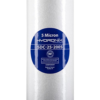 Hydronix SDC-25-2005/4 SDC-25-2005 4 Pack Sediment Filters 2.5 x 20, 2.5" x 20", White