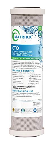 Matrikx 10" CTO Carbon Block Filter now with Chloramine Reduction, 2.5" x 10", 32-250-10-MATRIKX