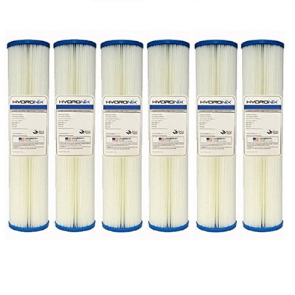 Hydronix SPC-45-2020 20 Micron 20 Inch Whole House Sediment Water Filter 6 Pack