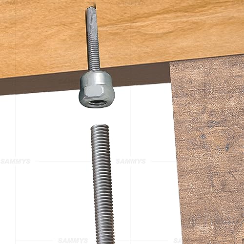 Everflow Sammys Inch Screw Vertical Threaded Rod Anchor Designed for Steel Structure, Steel, Electro-Zinc, Corrosion Resistance