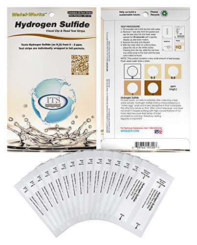 Industrial Test Systems 481167 WaterWorks Hydrogen Sulfide Water Test Strips, 30 foil Packed Tests,