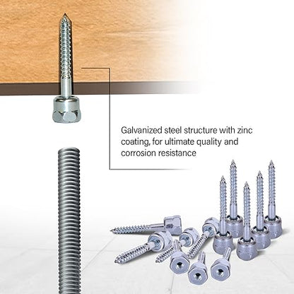 Everflow Screw Vertical Threaded Rod Anchor Designed for Wood, Steel with Zinc Finish