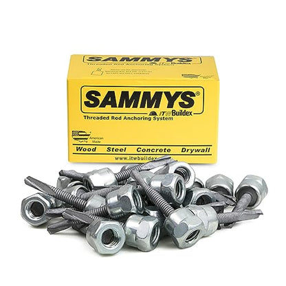 Everflow Sammys Inch Screw Vertical Threaded Rod Anchor Designed for Steel Structure, Steel, Electro-Zinc, Corrosion Resistance