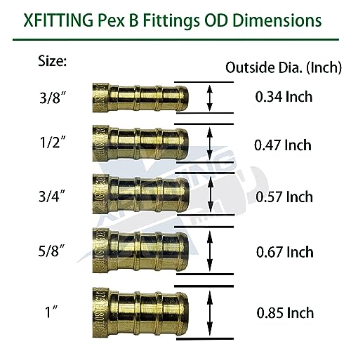 10 Pieces XFITTING Copper STUB Out Elbow for 1/2" PEX TUBING with Ear/Nail Flange 3 1/2" X 8" - Lead Free Brass C